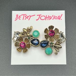 NWT Betsey Johnson Floral Bee Studs